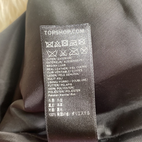 TOPSHOP Genuine Leather Mini Skirt - Picture 7 of 8